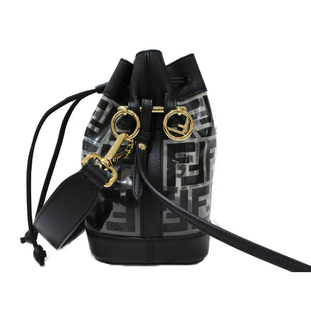 Fendi Black Montresor Bag Clear Leather